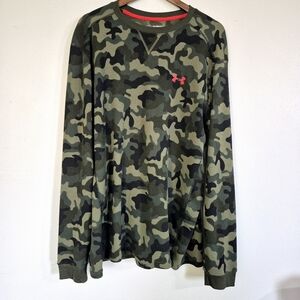 Under Armour Mens Loose Fit Waffle Weave Camo Longsleeve Shirt 2XL